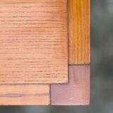 Vintage coffee table in solid elm from the 1970s.