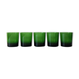 Set of 5 Luminarc green tumbler glasses