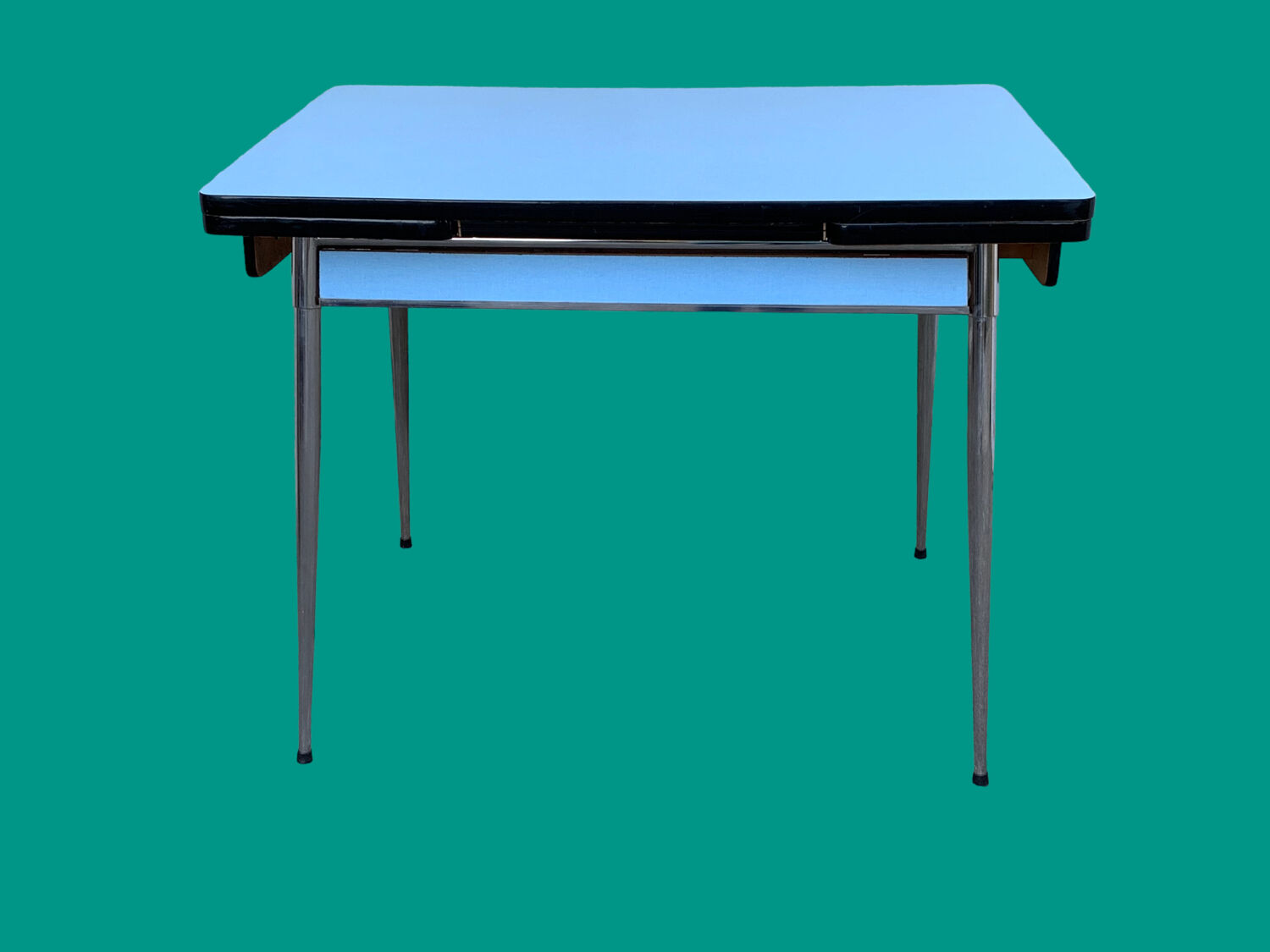 Blue formica table Sogemap 1960