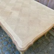 Louis XV dining table stripped in solid oak Versailles parquet 245cm