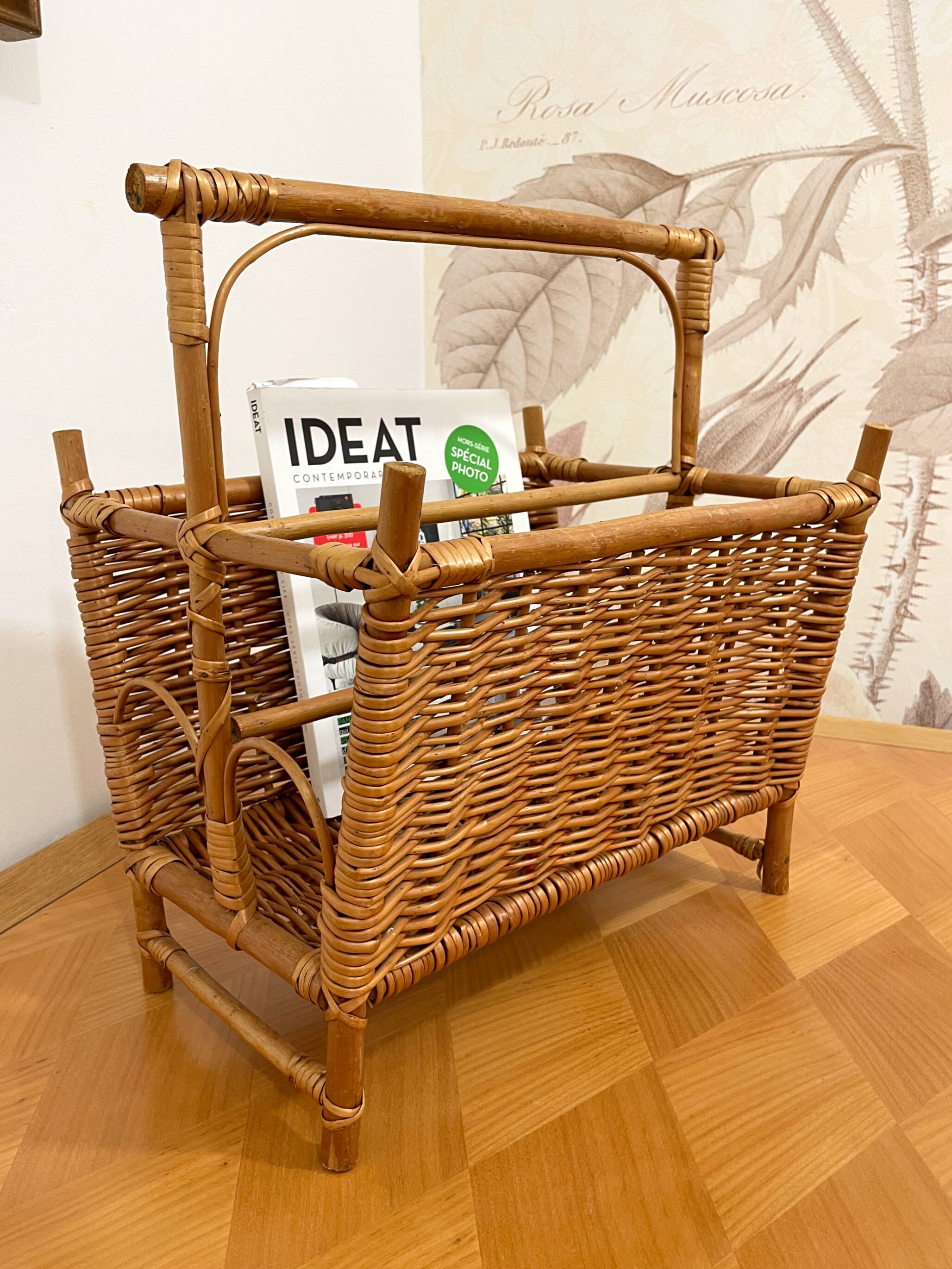 Rattan magazine rack - 60s/70s - Riviera spirit