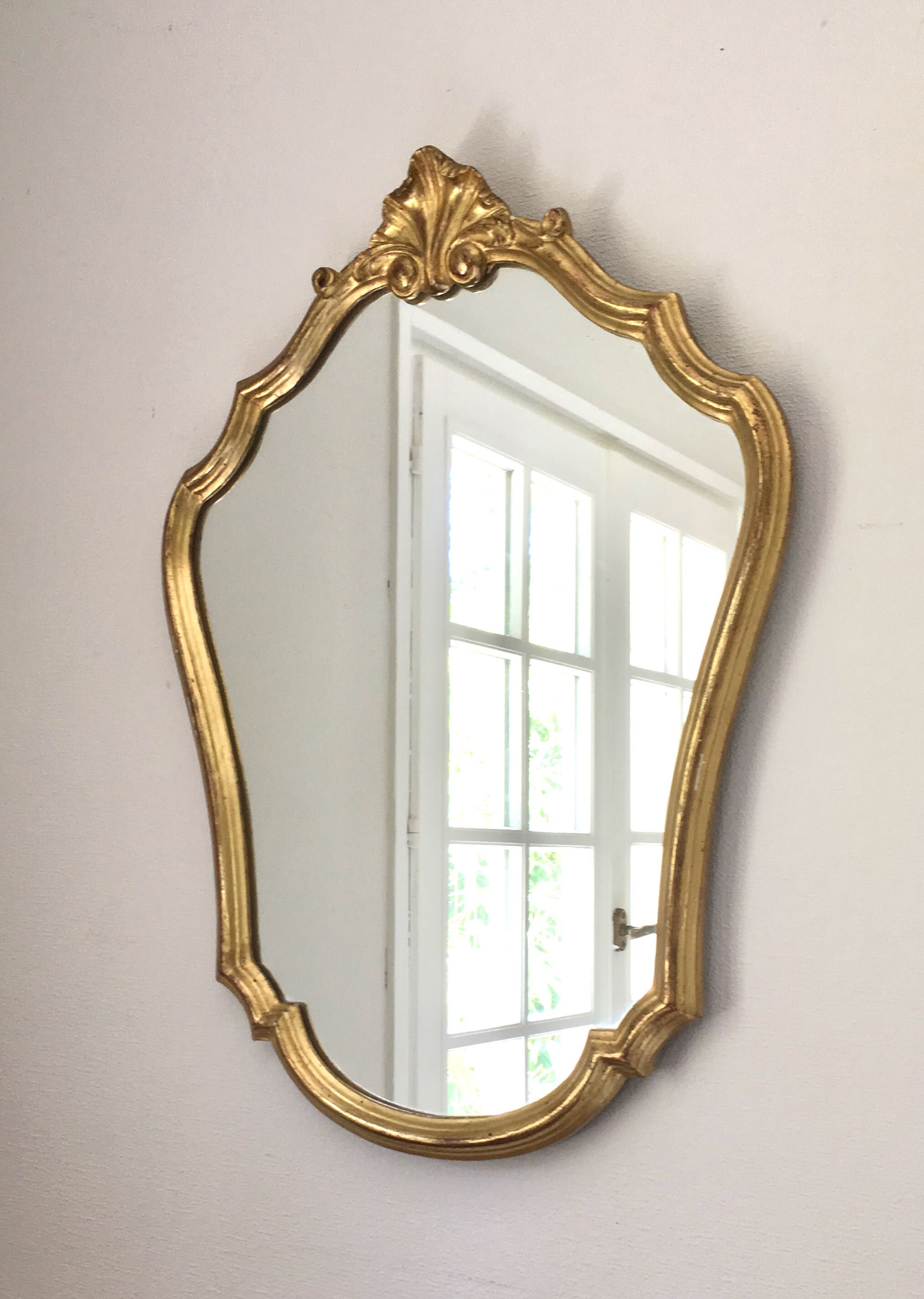 Baroque mirror in gilded wood – 63.5x45 cm - 70s.