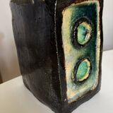 Mid century potter's vase in crystallized enameled earth