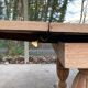 Renovated Art Deco monastery table, extendable, in raw oak, 250cm.