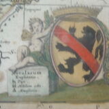 Carte ancienne xvii province de namur belgique par visscher, comitatus namurci, atlas minor, cadre