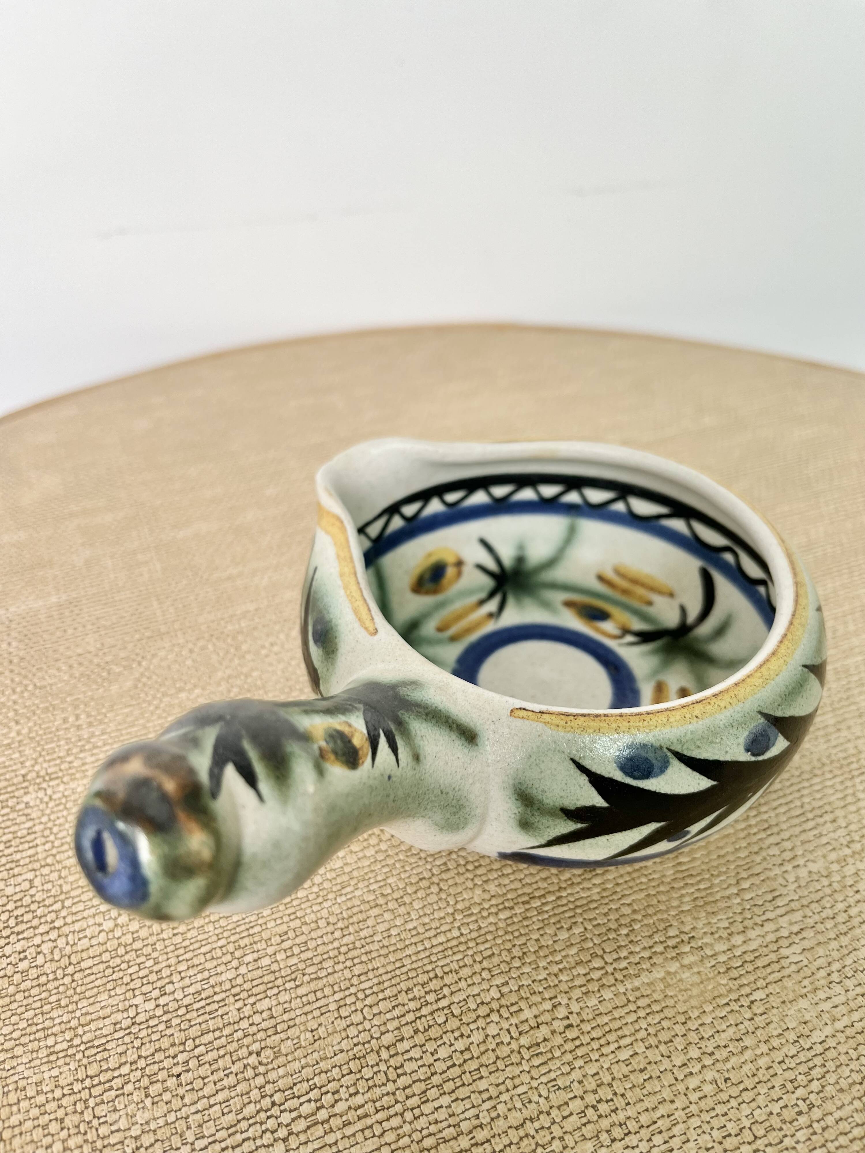 Keraluc Quimper ceramic frying pan 1970