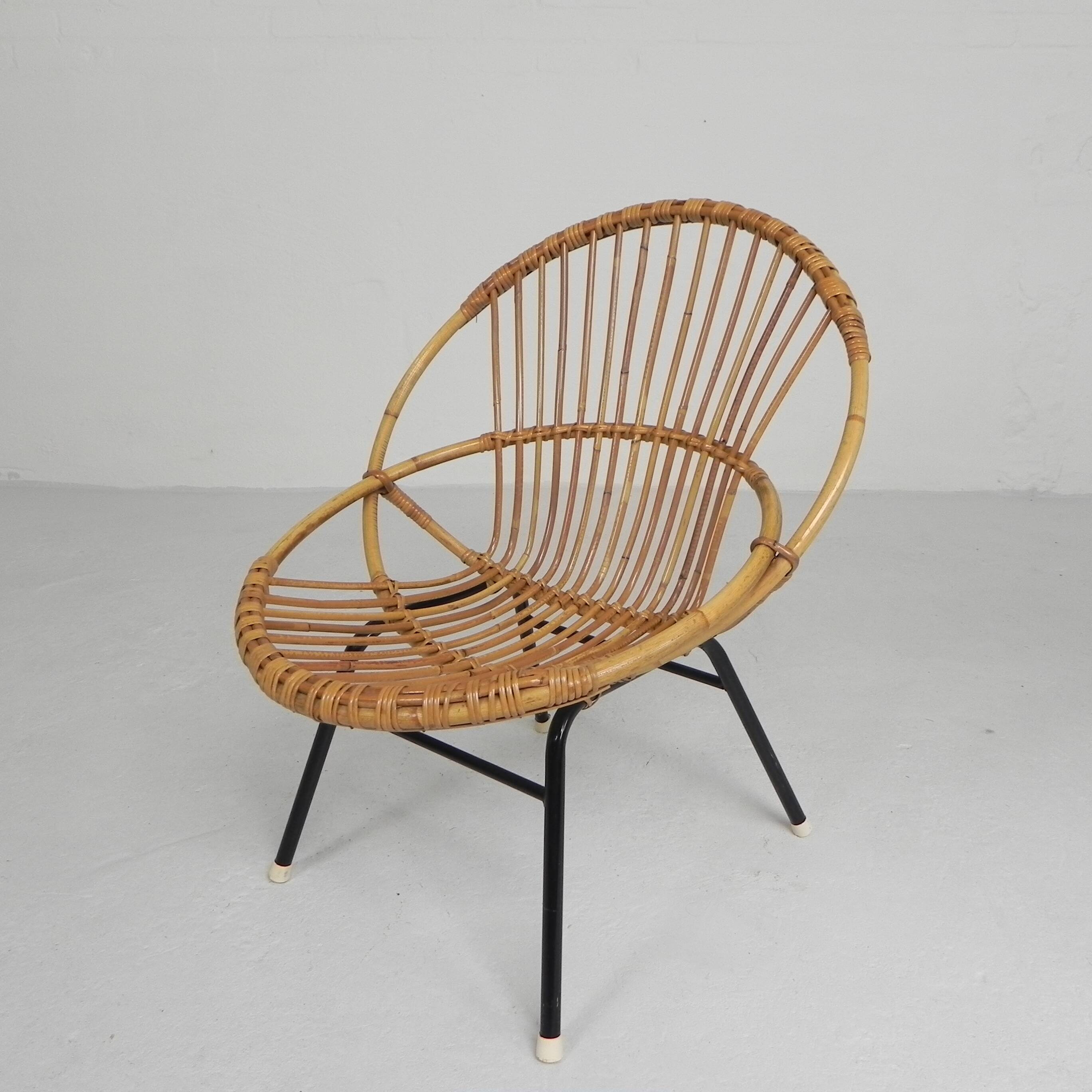 Vintage Rohe Noordwolde bamboo chair, 1960s