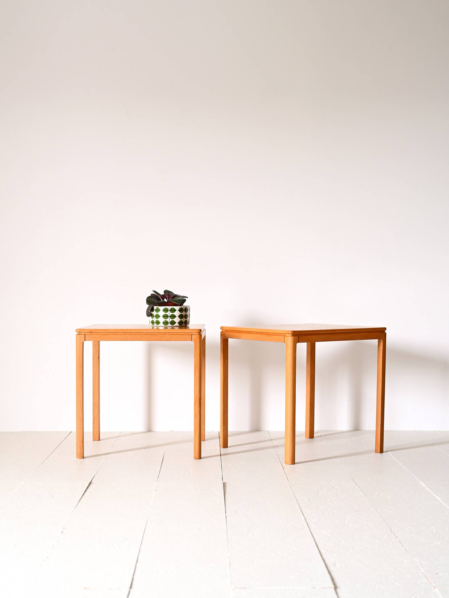 Pair of oak side tables