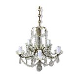 Chandelier with 5 lights in bronze and crystal