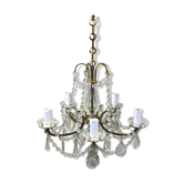 Chandelier with 5 lights in bronze and crystal