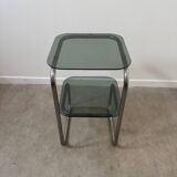 Smoked glass side table - bedside table.
