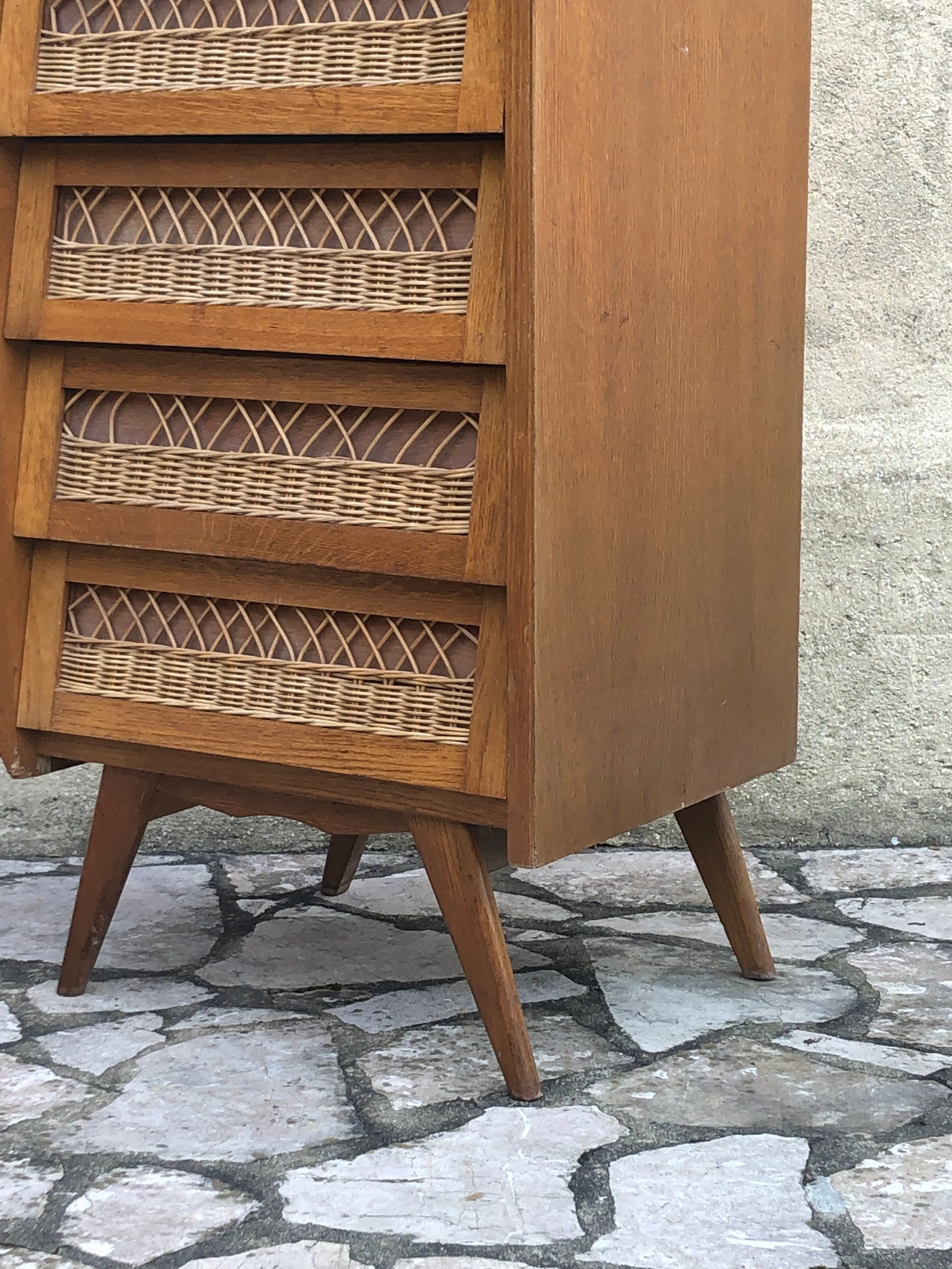 Ragpicker compass feet 1950 in light wood