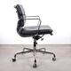 Charles & Ray Eames EA217 Office Chair polished aluminum and black leather