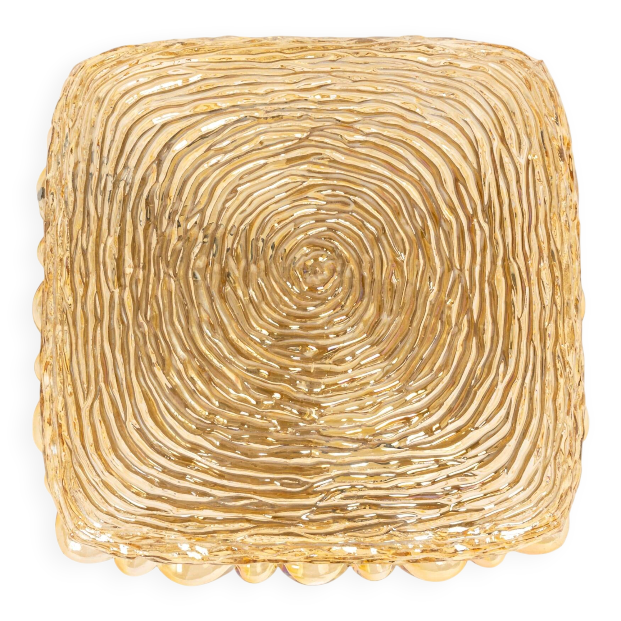 Amber glass wall light in the shape of a fingerprint, Germany, 1970s.