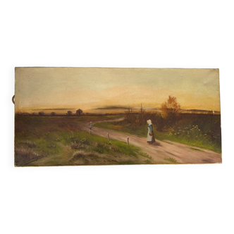 Ancient painting: animated landscape