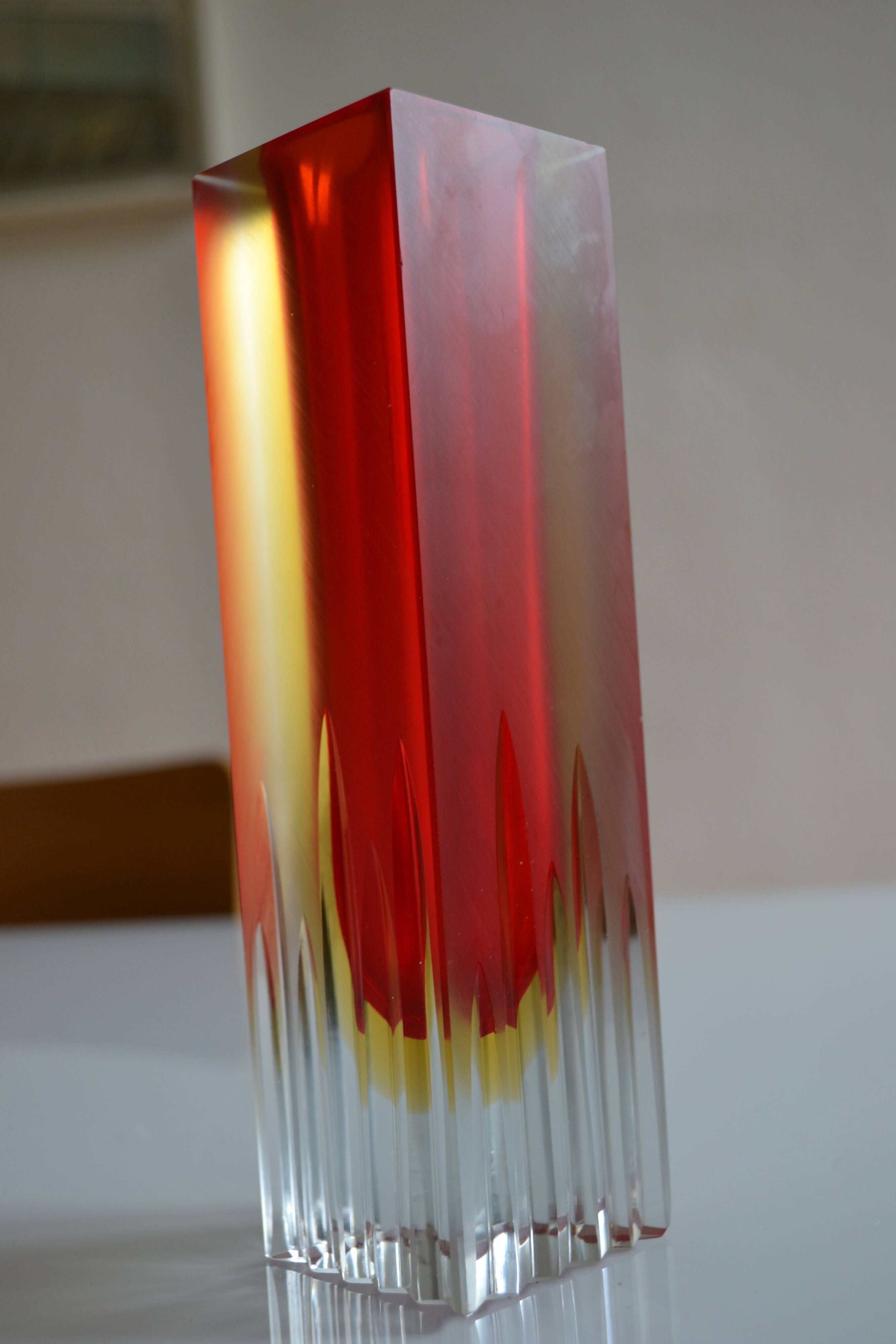 MURANO SOMMERSO VINTAGE MODERNIST VASE ERA FLAVIO POLISHED