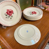 Dessert service 9 vintage Badonviller porcelain plates from the 60s