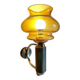 Vintage bubble glass brass applique