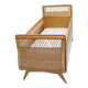 1960s oak and wicker baby bed