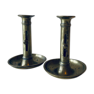 Pair of brass candlesticks