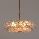 "Pair of Doria Leuchten Mid-Century Brass & Crystal Chandeliers, 1960s"
