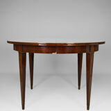 Art Deco mahogany round table by Jacques Adnet around 1940