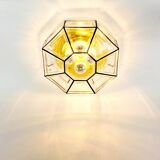 Large Mid-Century Glass Ceiling Light/Flush Mount from Limburg, Germany, 1960s