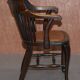 English captain's armchair Ralph Johnson in oak and leather.