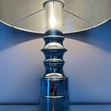 Chromed metal table lamp from the 70s