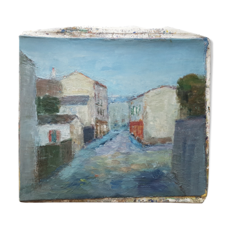 Painting by Nagao Usui "village street"