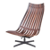 Lounge chair Rosewood with black metal cross base Hans Brattrud 1960s