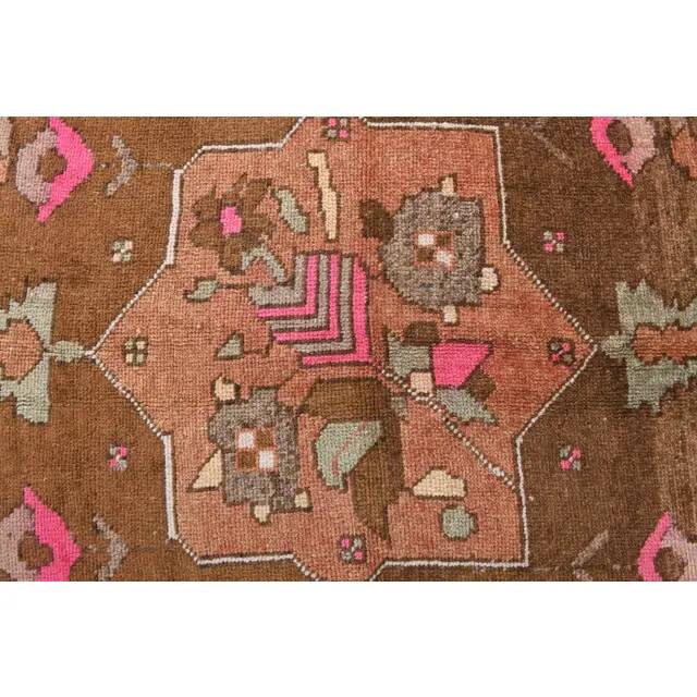 Vintage Turkish Hand-Knotted Wool Cotton Orange Runner 159x366