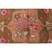 Vintage Turkish Hand-Knotted Wool Cotton Orange Runner 159x366