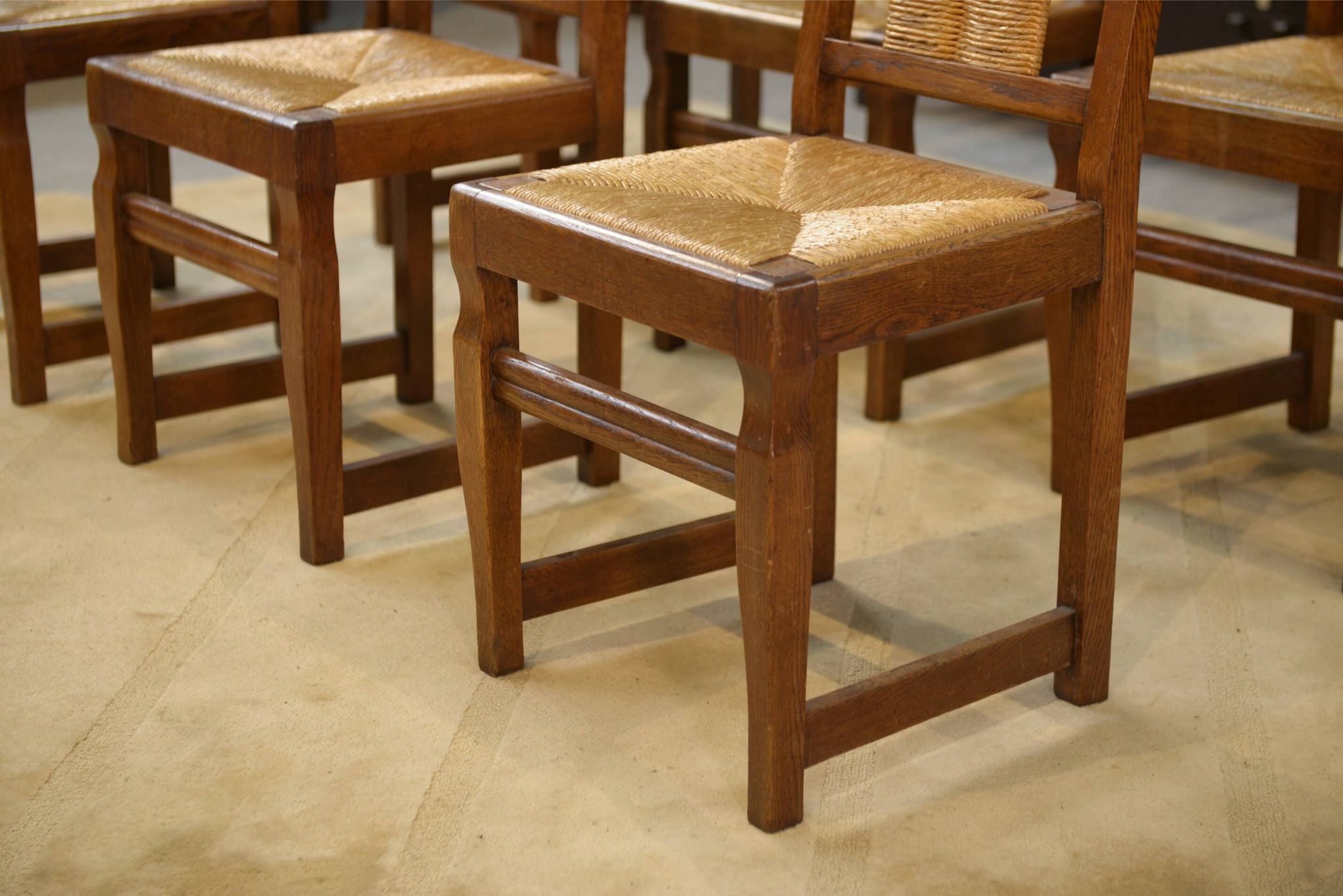 Set of 6 brutalist chairs from the 1950s.