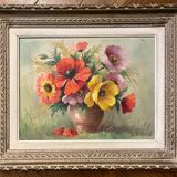 Painting: oil on canvas - still life with anemones