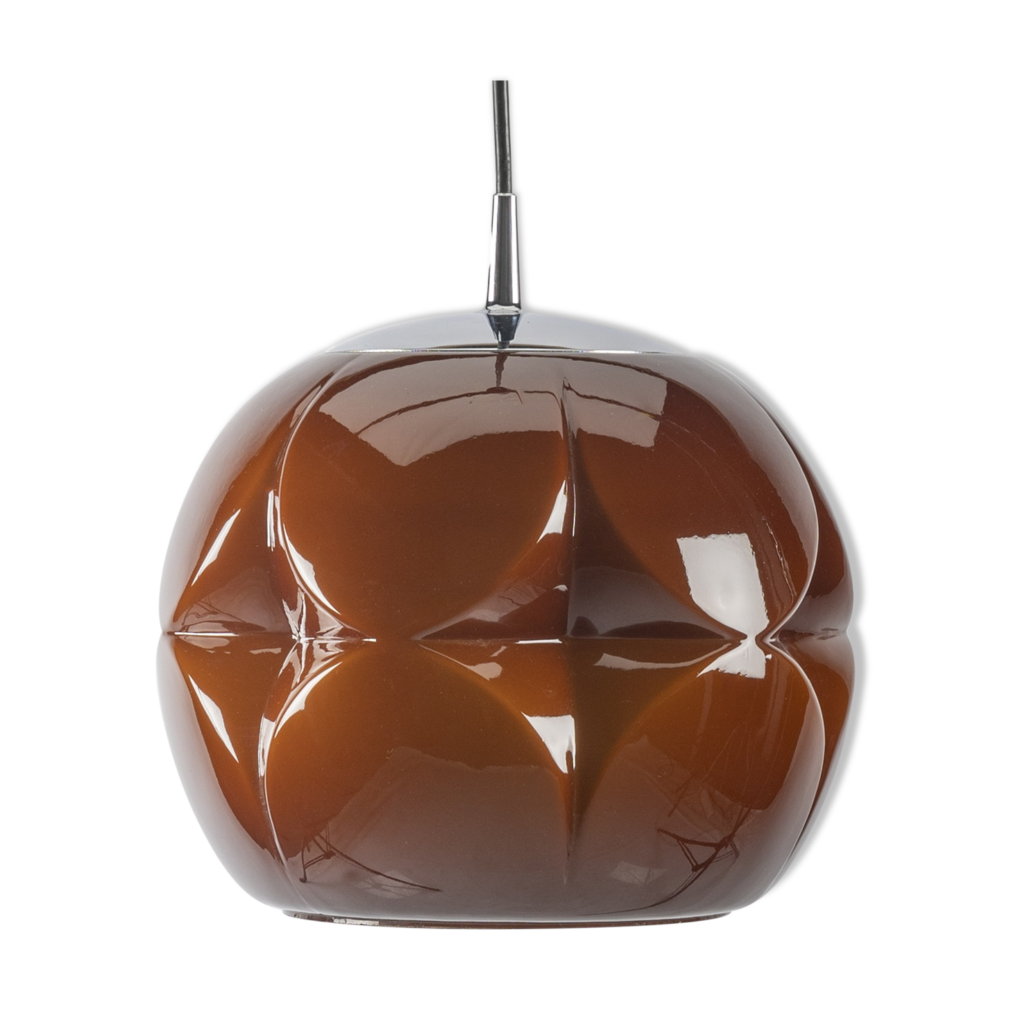 Brown chrome pendant lamp for peill & putzler