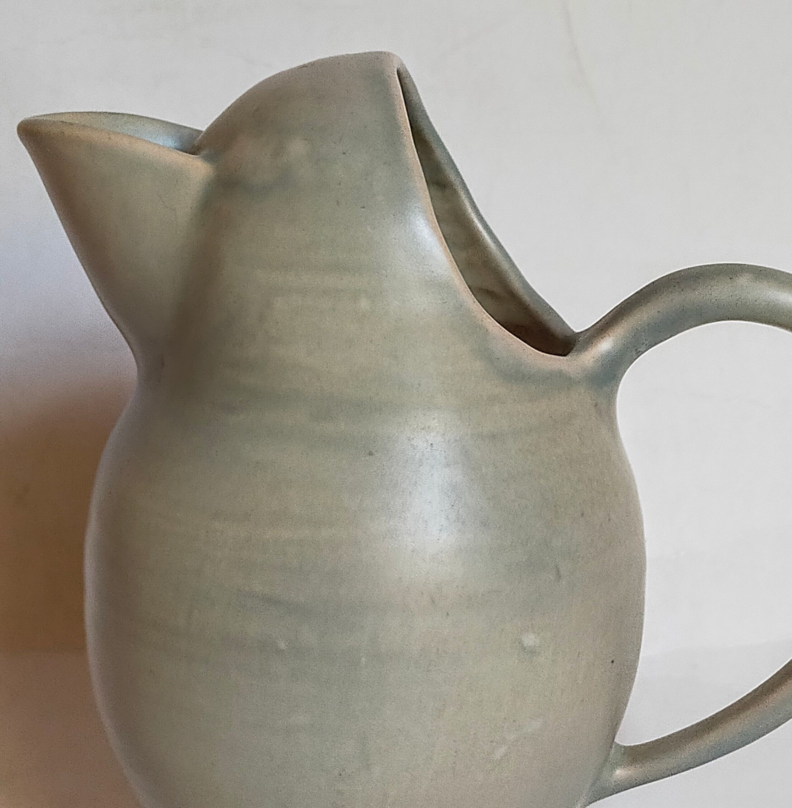 Ceramic potter's pitcher with matte enamel, 50s