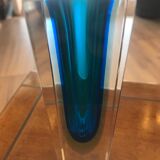 Blue Sommerso Murano vase