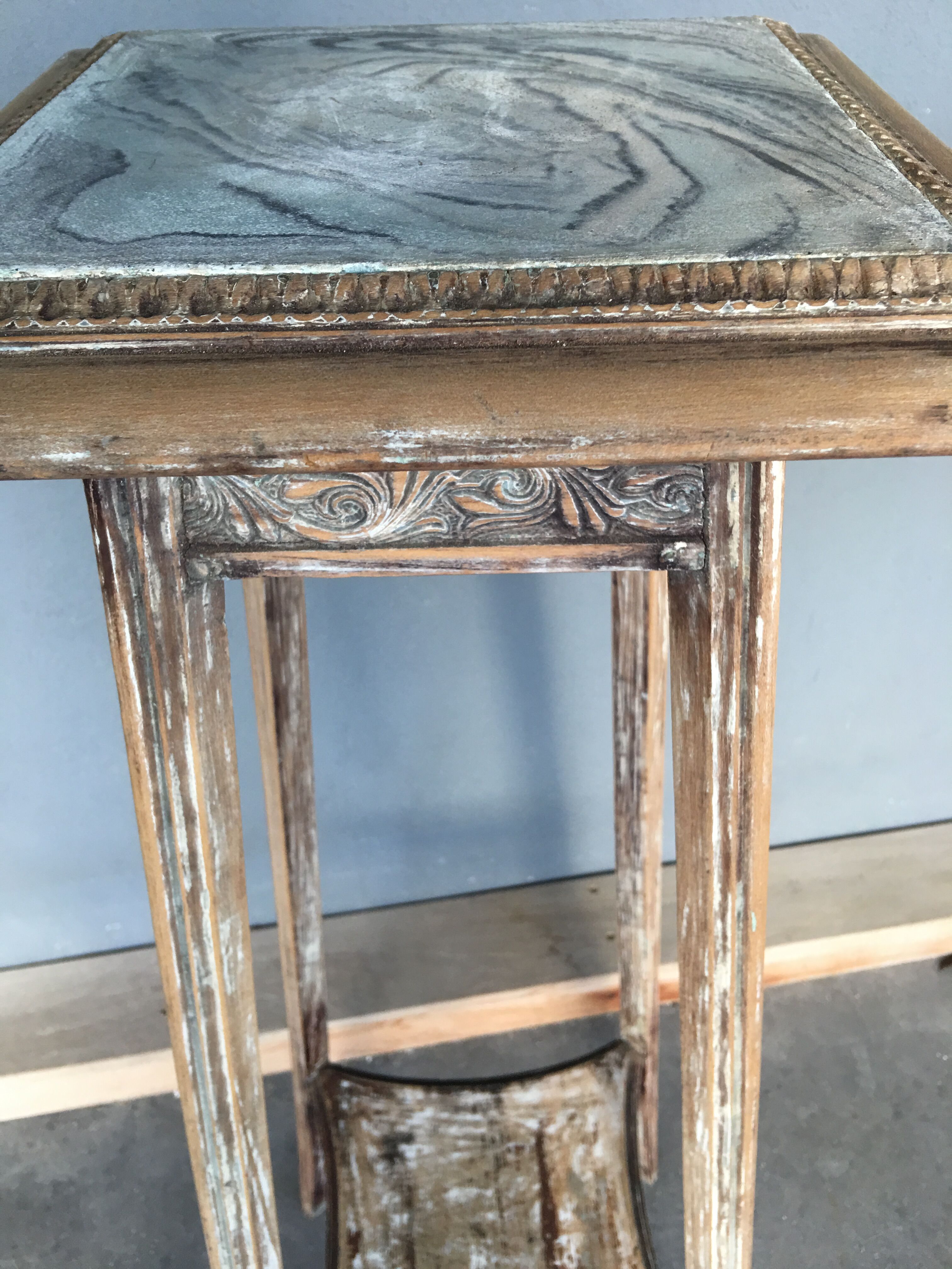 Wood and ceramic side table, 1930