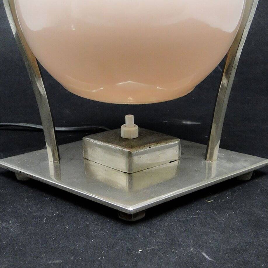 Glass and metal table lamp, Germany, 1930s