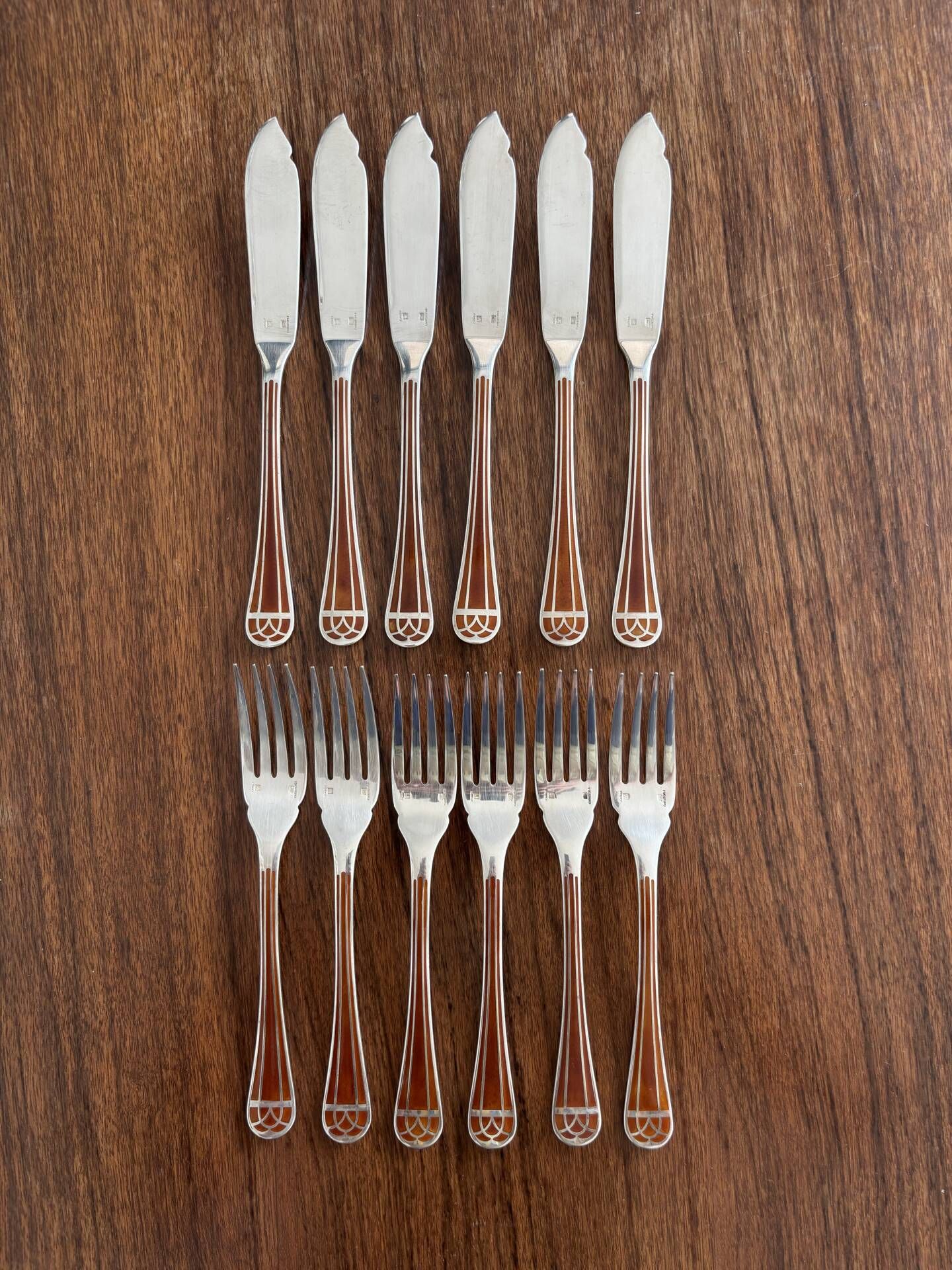 6 fish cutlery Christofle Talisman