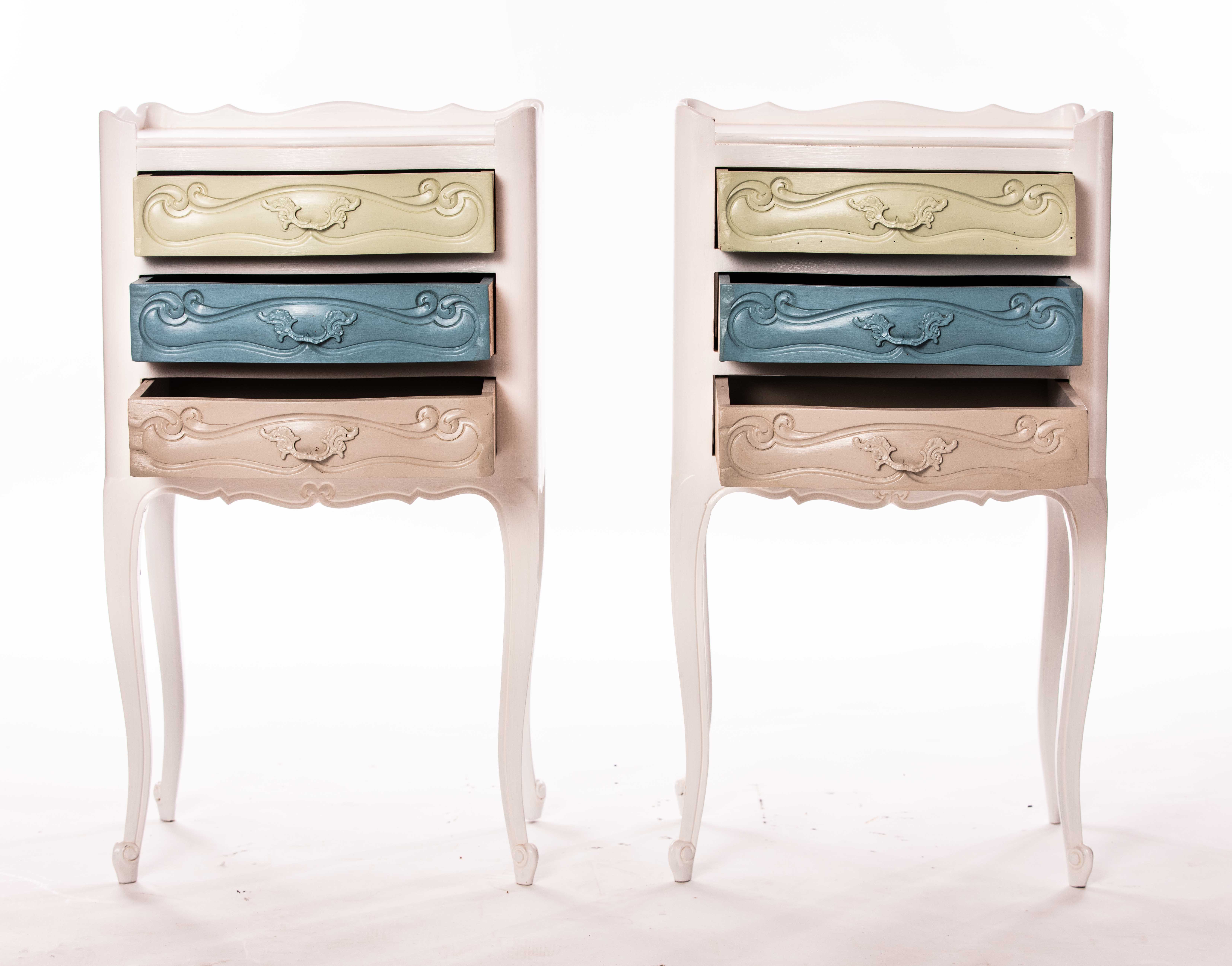 Tables de chevet 1950 merisier