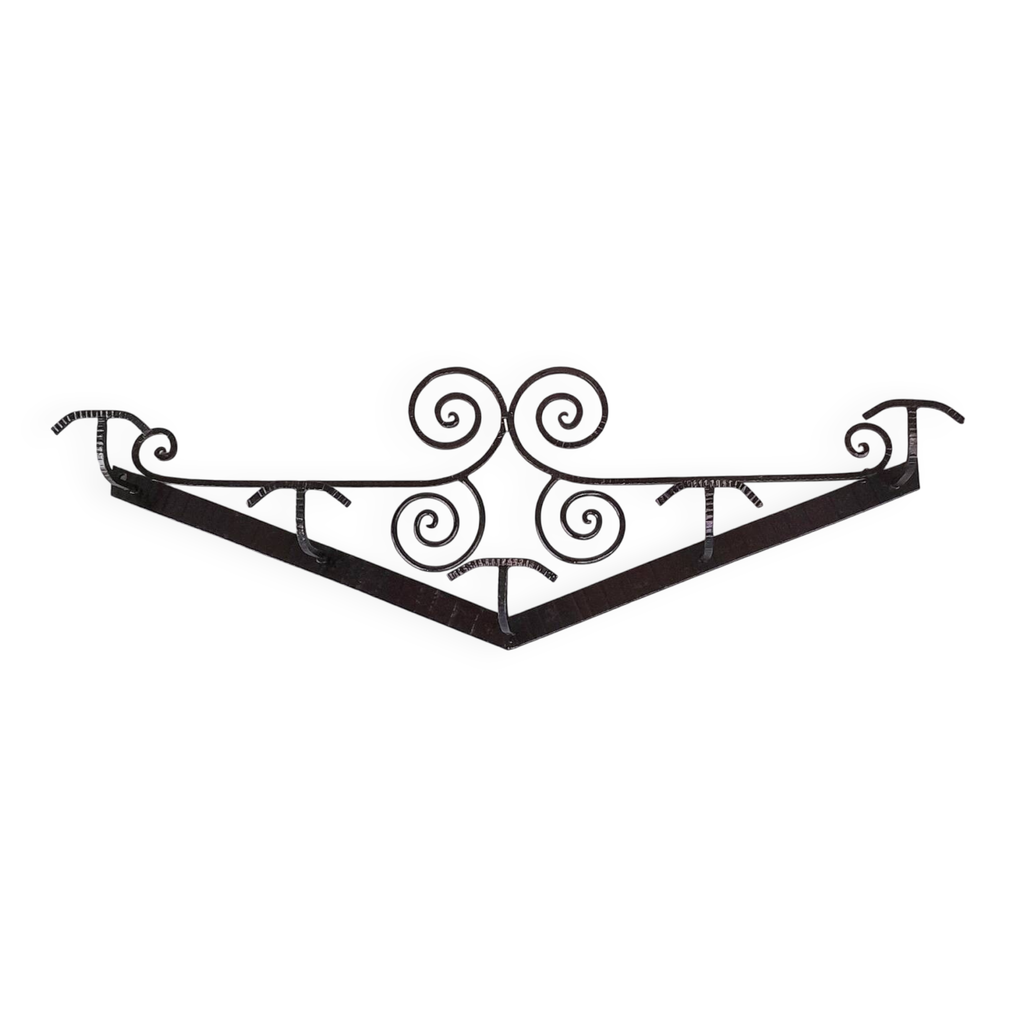 Art Deco wrought iron coat rack.