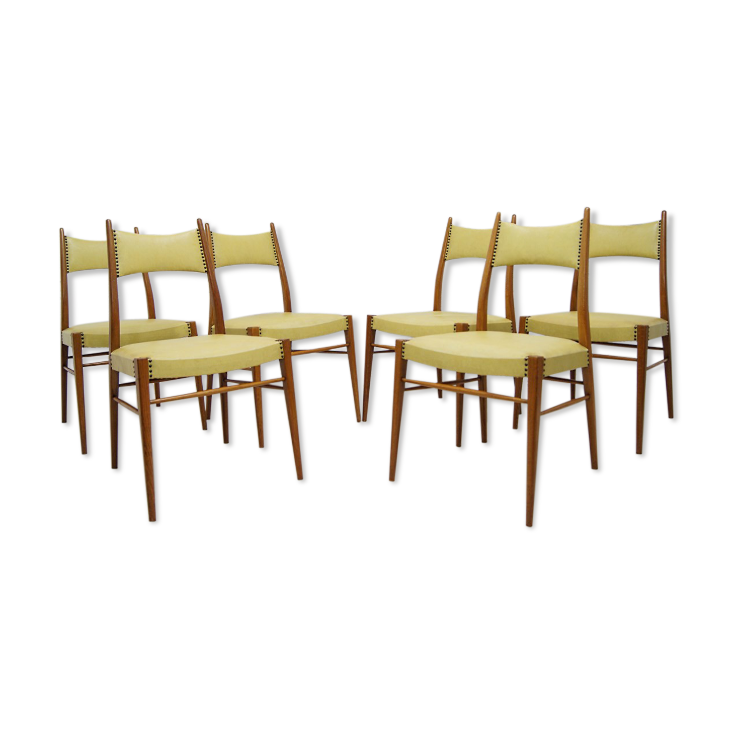 Six chaises de salle à manger fabriquées en Autriche dans les années 50