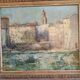 Tableau de raymond vernet  " clocher de  la  baie  de  saint  tropez "