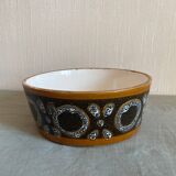 Brown glazed ceramic salad bowl
