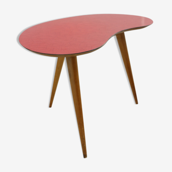 Table d'appoint des années 50 tripode en formica forme haricot