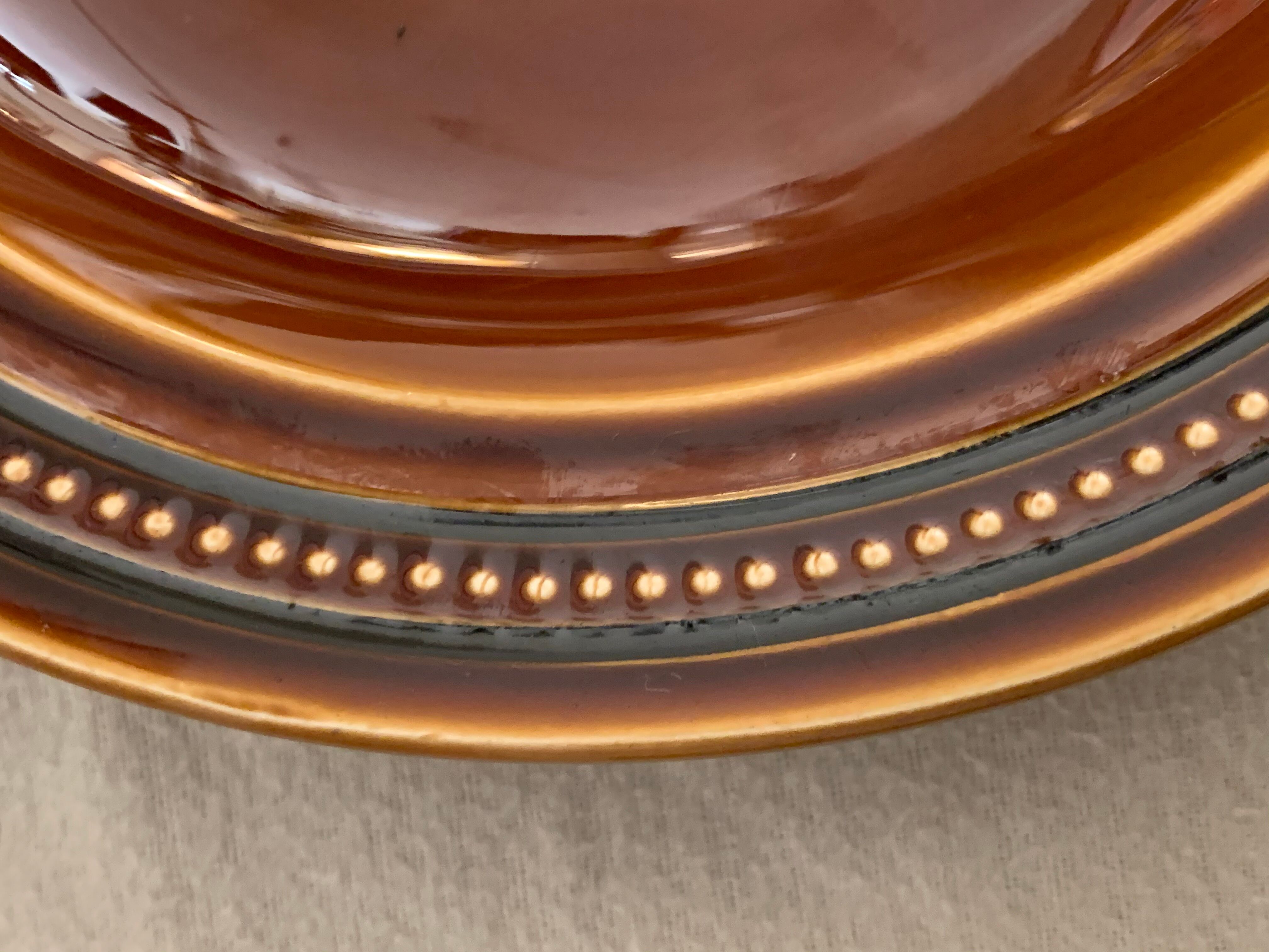 6 toulouse brown hollow plates made of St Amand earthenware