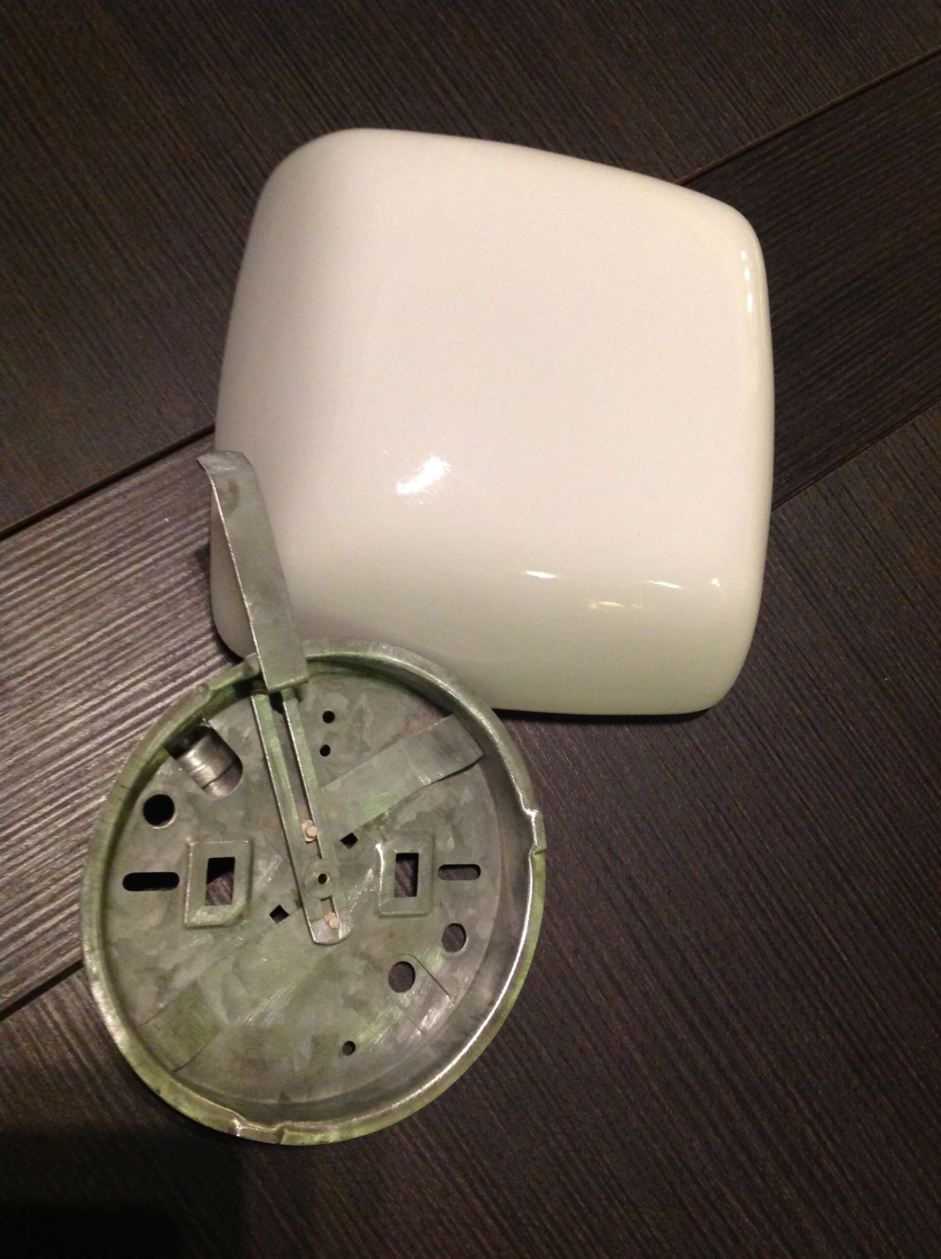 Ceiling square 70s vintage white opaline