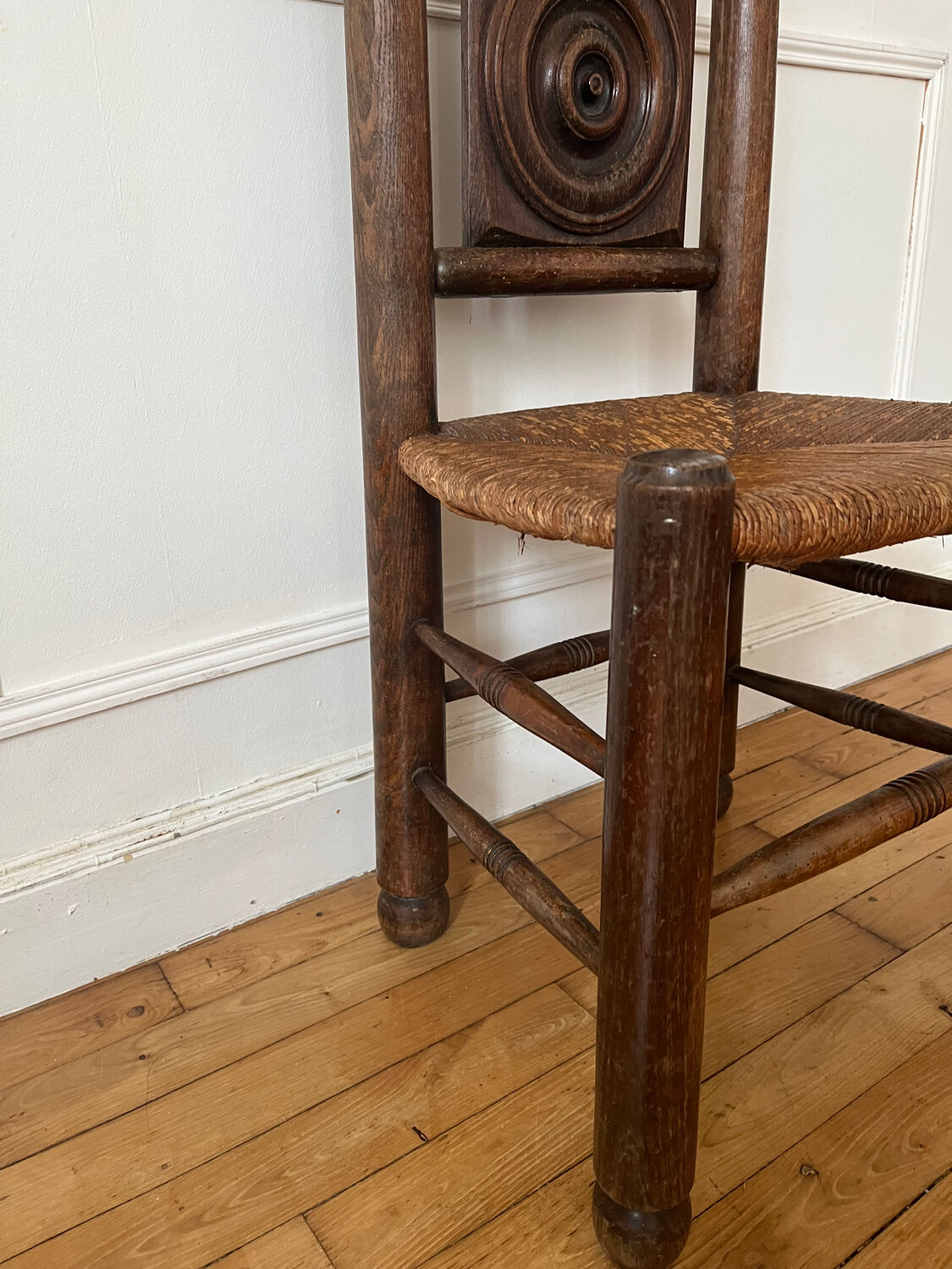 Chaise paillée bois tourné
